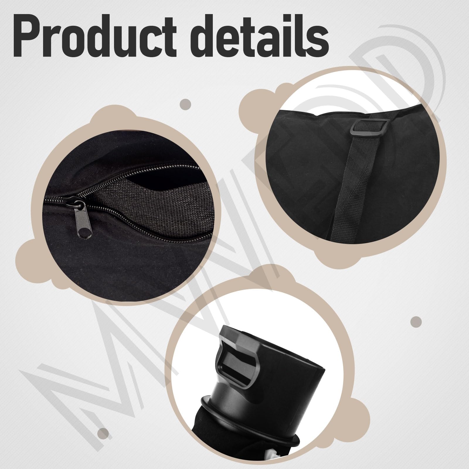 MWEDP Leaf Blower Shoulder Bag showing compatibility labels