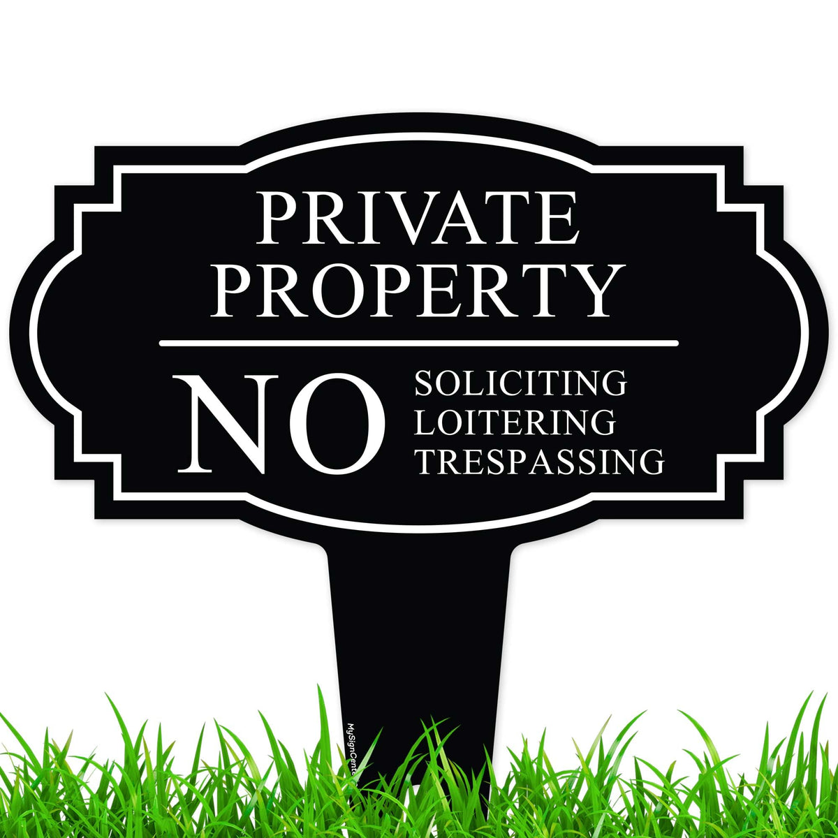 My Sign Center No Soliciting Sign front view, 11x11 inches