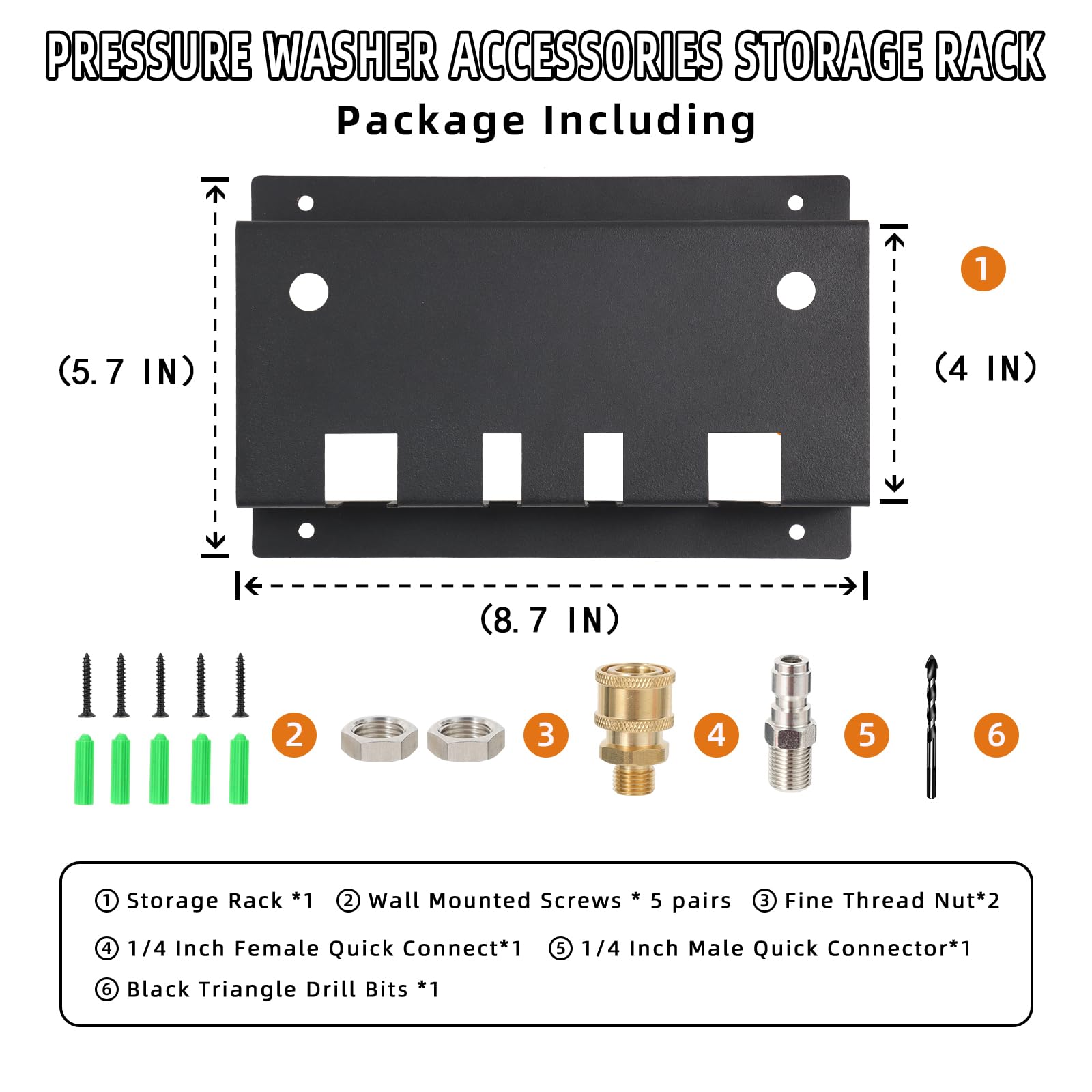 MYHLPER Pressure Washer Holder dimensions display