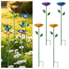MYMULIKE Bee Watering Station with colorful cups in garden