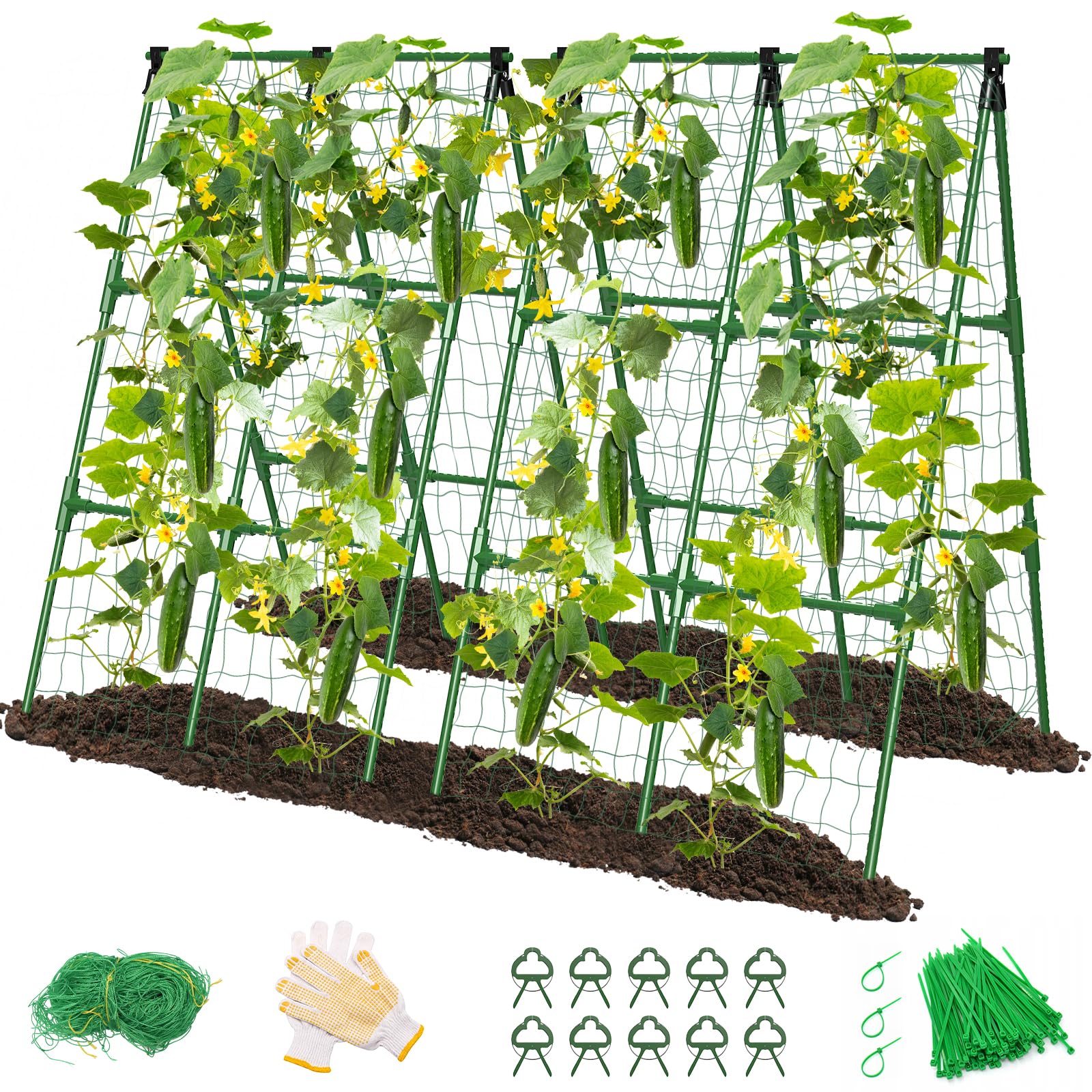 MYMULIKE Cucumber Trellis A-frame 33x47 inches front view