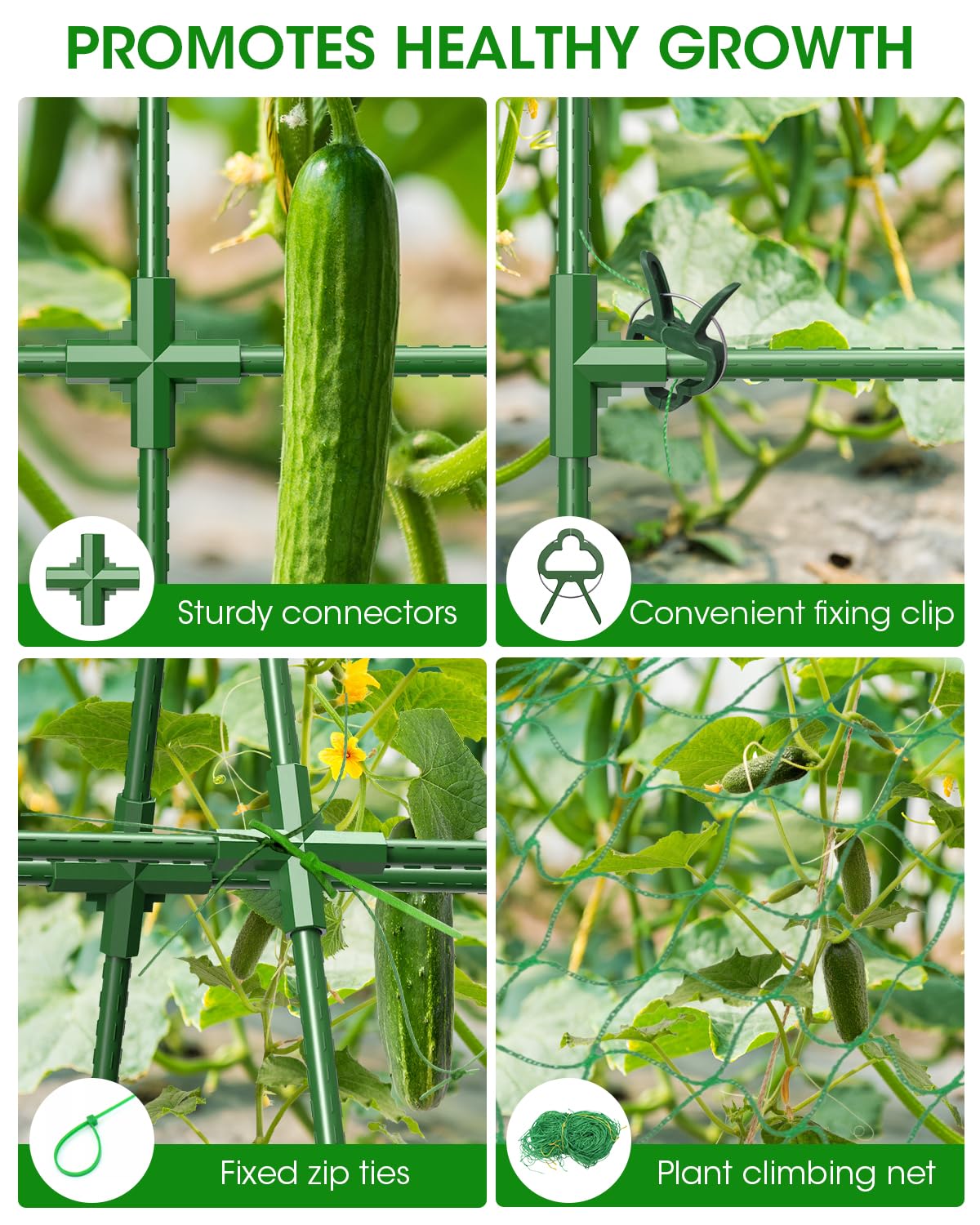 MYMULIKE Cucumber Trellis close-up of support frame