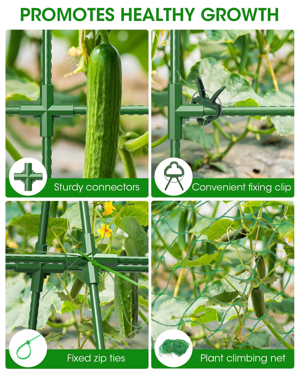 MYMULIKE Cucumber Trellis close-up of support frame