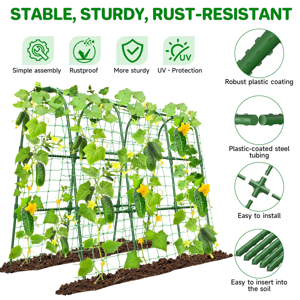 MYMULIKE Cucumber Trellis U-Shape installed in garden
