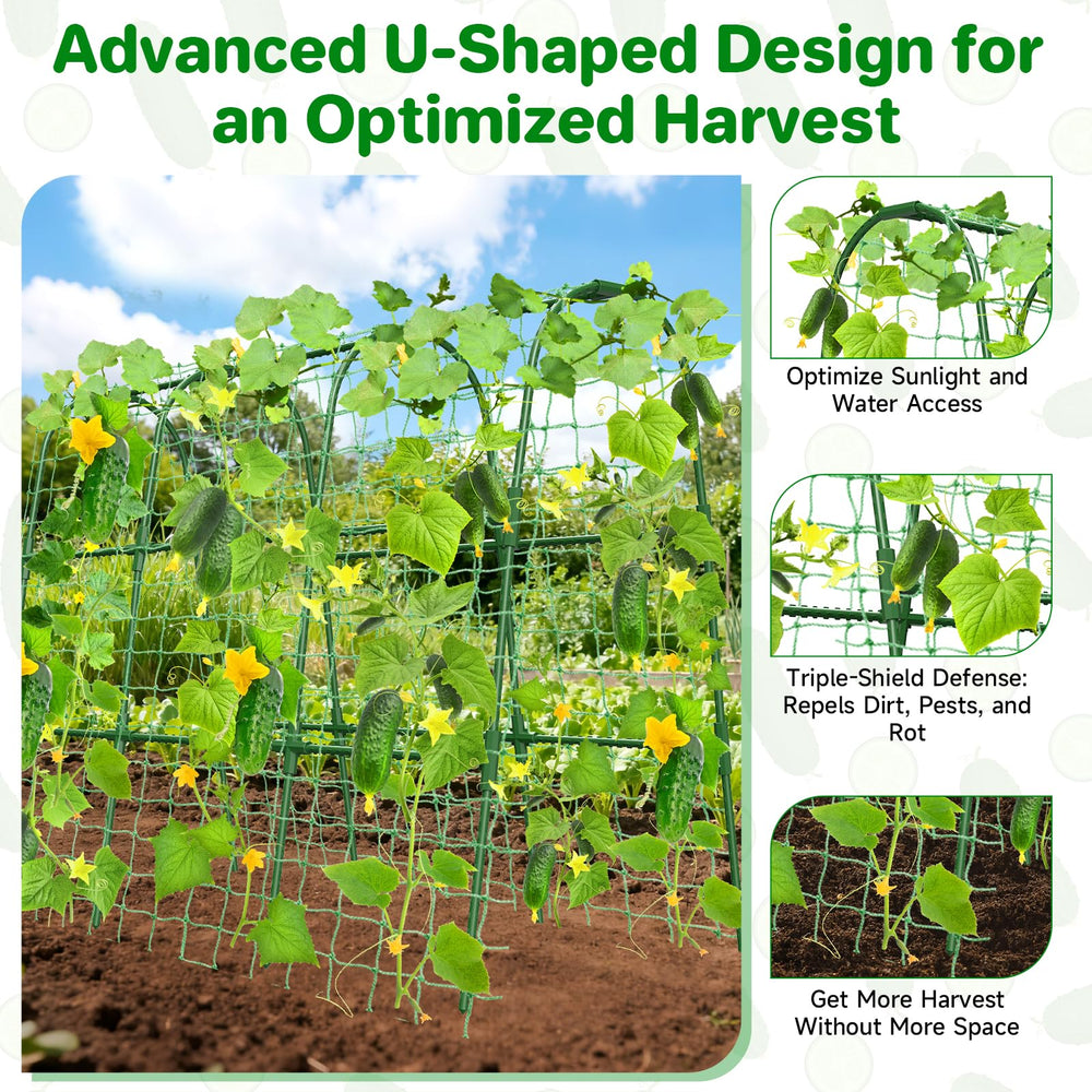 MYMULIKE Cucumber Trellis U-Shape side view showing height