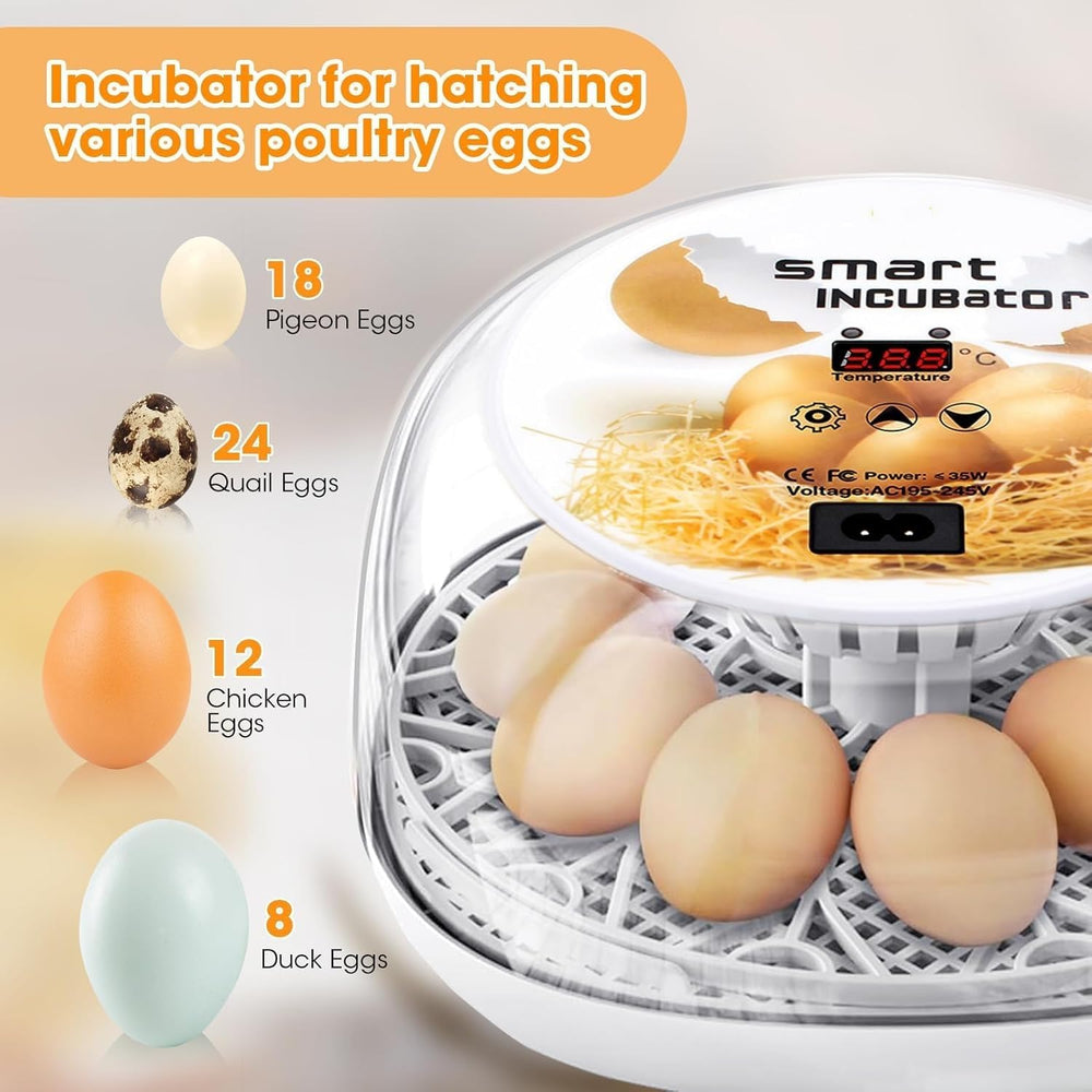 MYMULIKE egg incubator showing 360-degree view