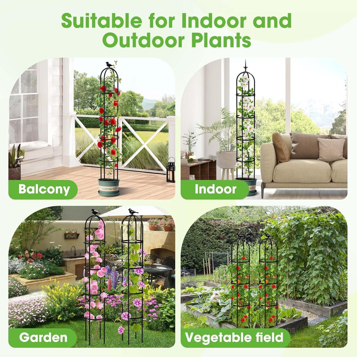 MYMULIKE Garden Obelisk Trellis side view