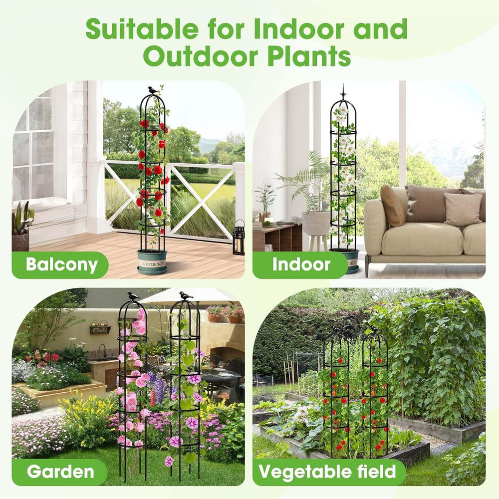MYMULIKE Garden Obelisk Trellis side view