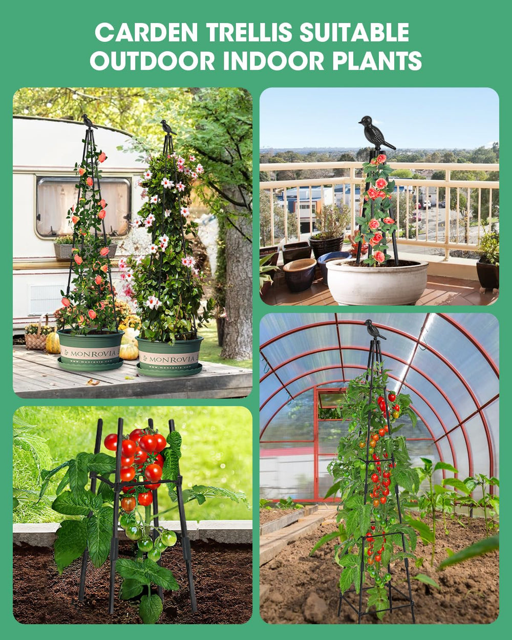 MYMULIKE garden trellis close-up of metal with plastic coating