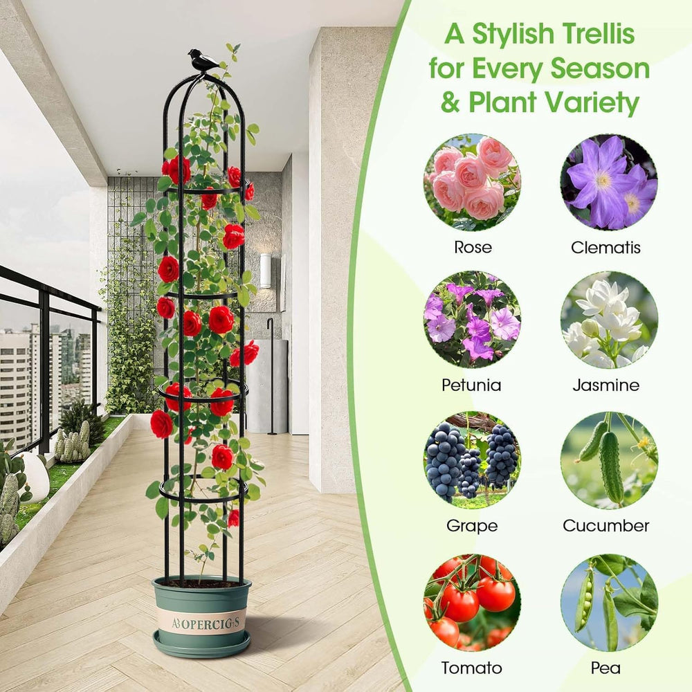 MYMULIKE Garden Trellis with flowers climbing