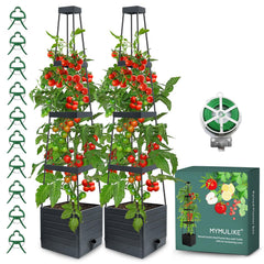 MYMULIKE raised garden bed planter box with trellis front view