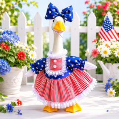 Mysense 4th of July Porch Goose Outfit with red white blue design