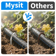 MySit 12 Inch Heavy Duty Garden Stakes being hammered into ground