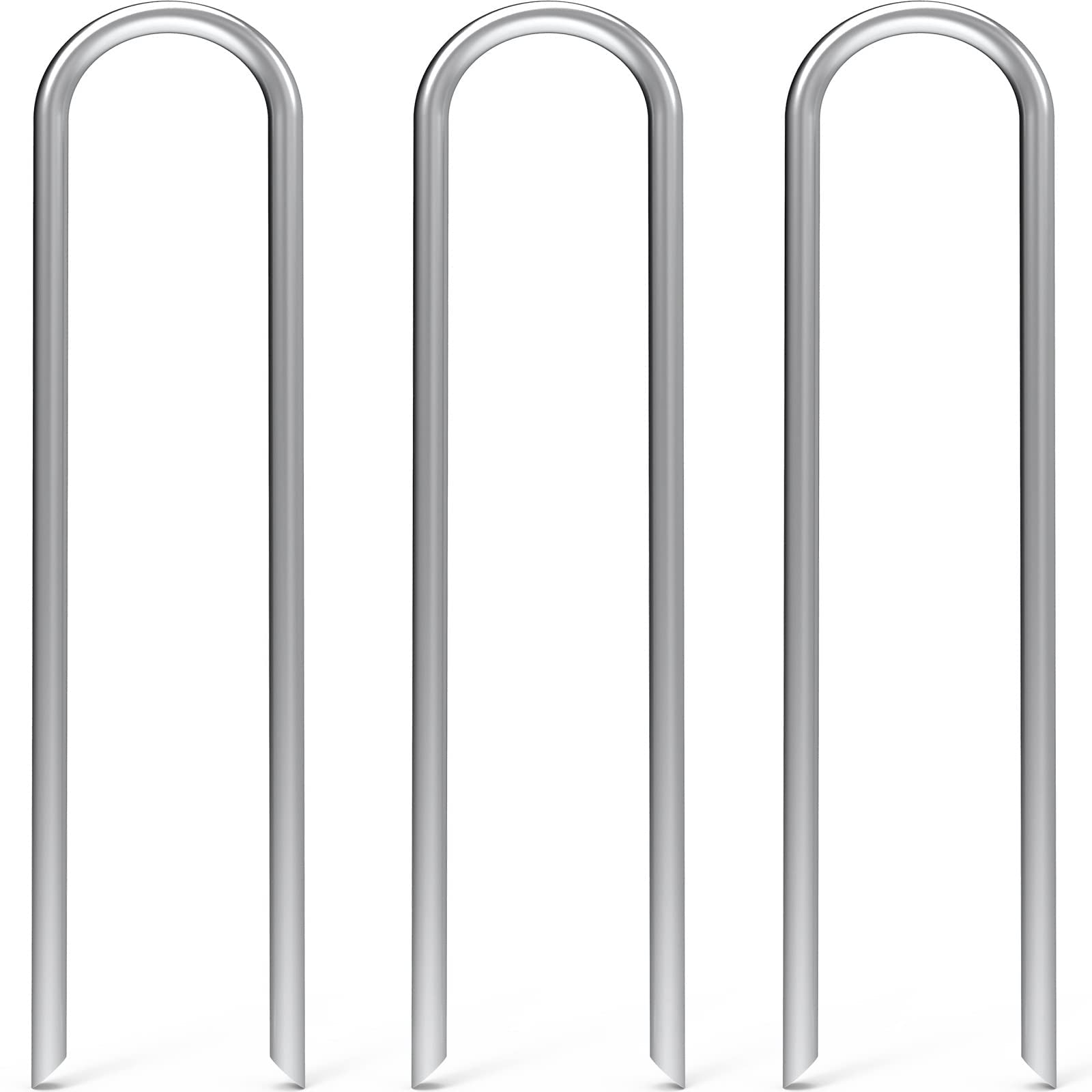 MySit 12 Inch Heavy Duty U Shaped Garden Stakes pack front view