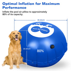mysoler Pool Pillow showing two-in-one inflation valve