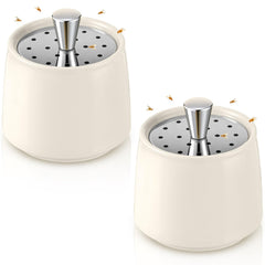 Mysora Ceramic Fruit Fly Trap front view with stainless steel lid