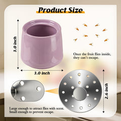 Mysora Ceramic Fruit Fly Trap with stainless steel lid
