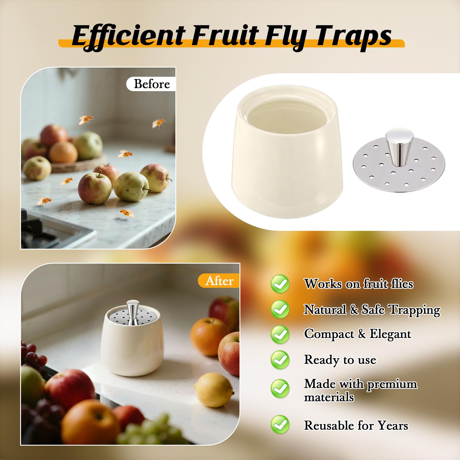 Mysora Fruit Fly Trap showcasing its elegant design