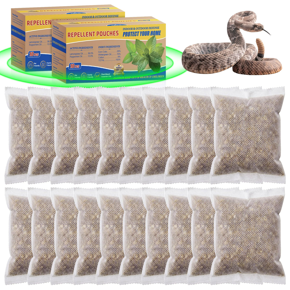 Mysora Snake Repellent Pouches Pack of 20, White