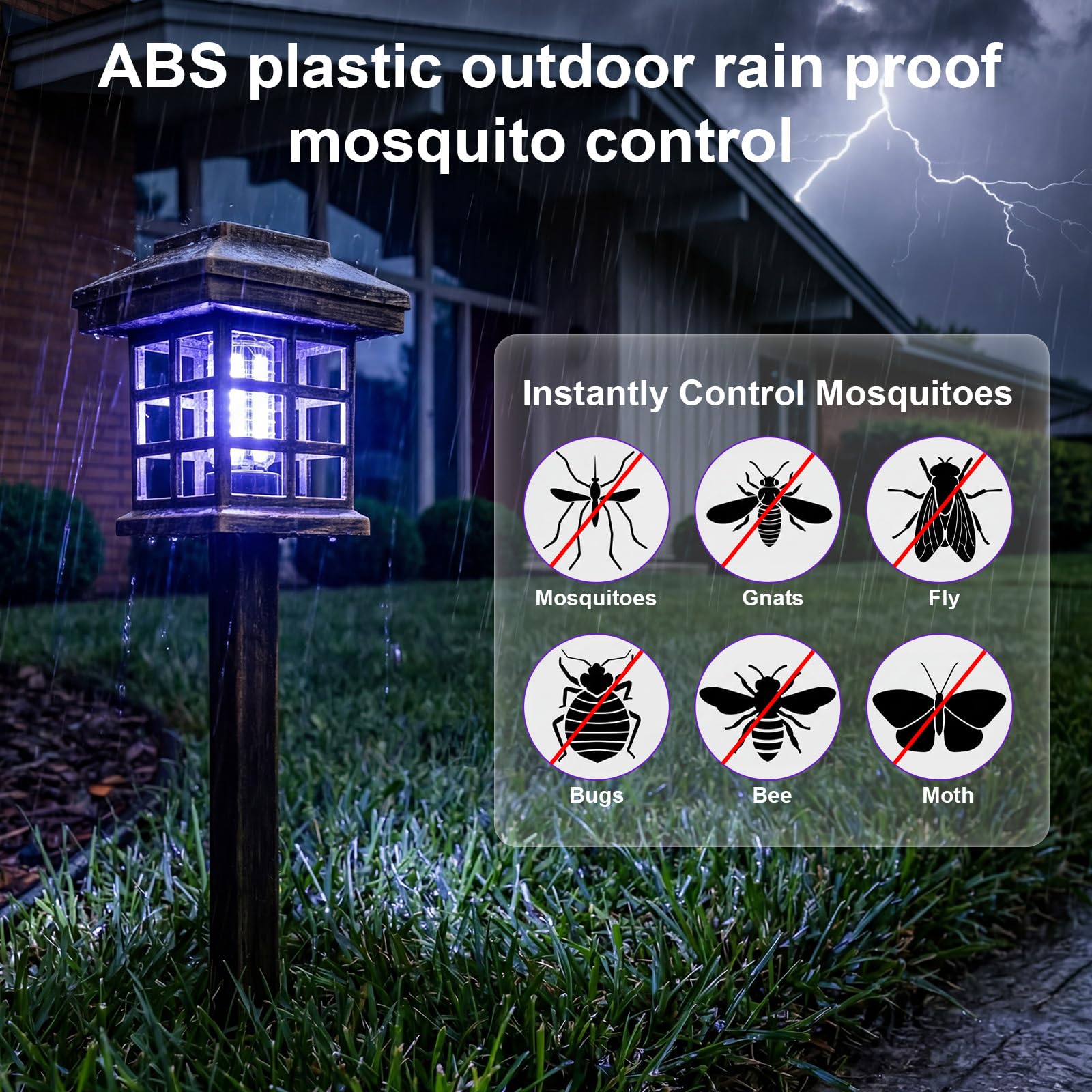 Mysora Solar Bug Zapper in a garden setting