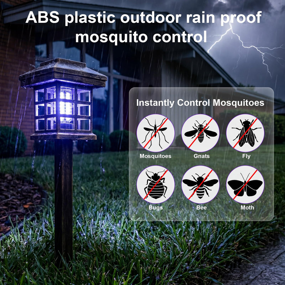 Mysora Solar Bug Zapper in a garden setting
