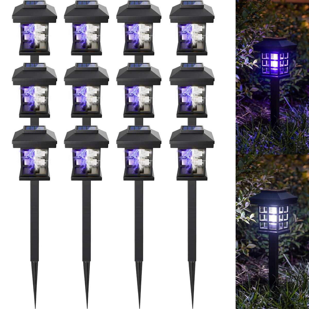Mysora Solar Bug Zapper outdoor lamp black front view
