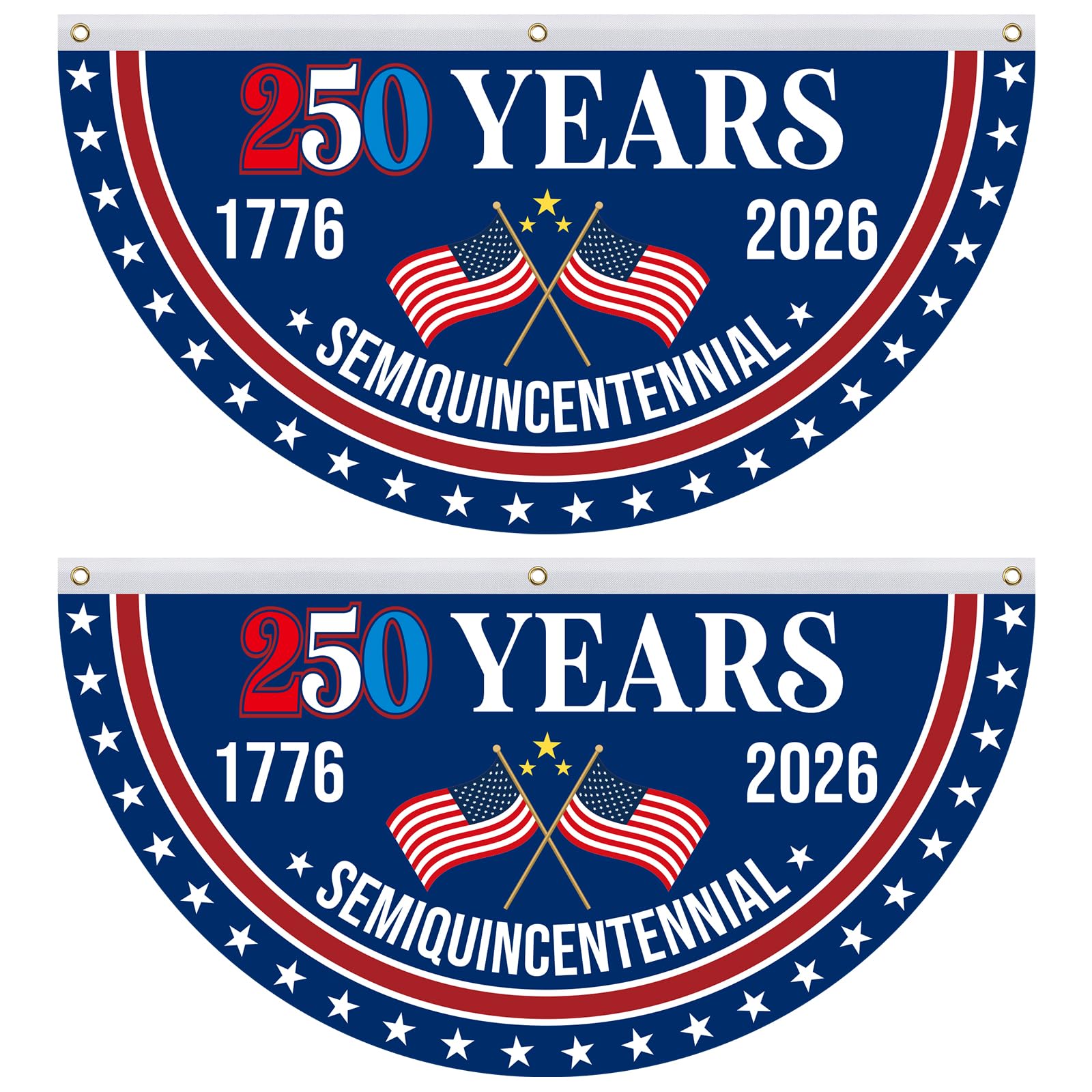 Mythcloud 4th of July Patriotic Bunting inside a garden setting