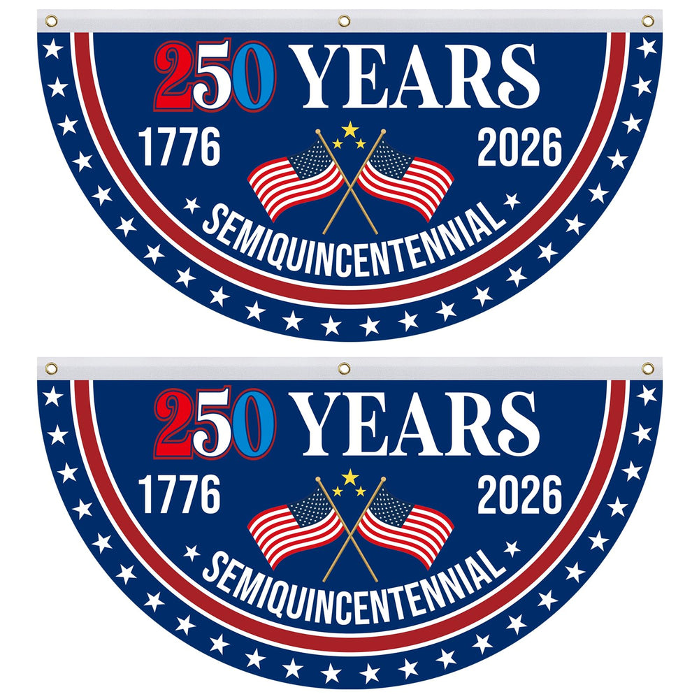 Mythcloud 4th of July Patriotic Bunting inside a garden setting