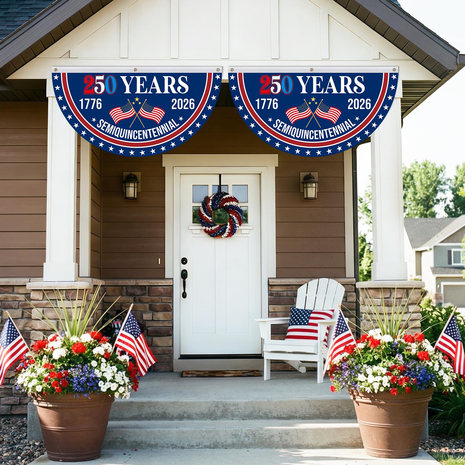 Mythcloud 4th of July Patriotic Bunting showing the 1776-2026 design