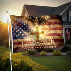 Mythcloud USA Flag 3x5 ft displayed on a porch