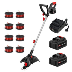 MZK 20V cordless weed wacker shown from the front