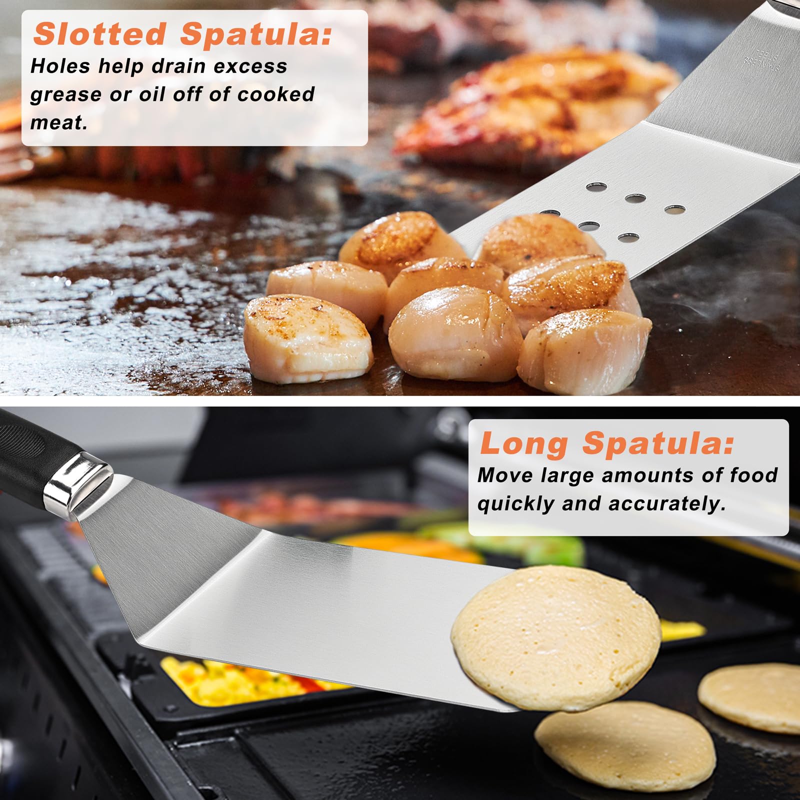 N NOBLE FAMILY grilling tools with cleaning brush