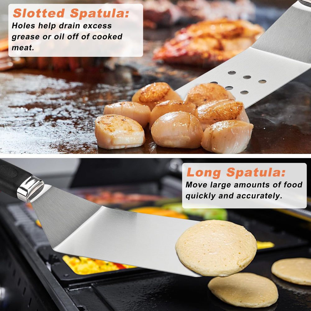 N NOBLE FAMILY round burger press and spatulas