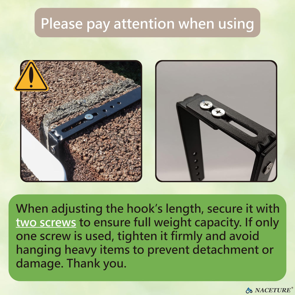 NACETURE adjustable window box brackets in use on a fence