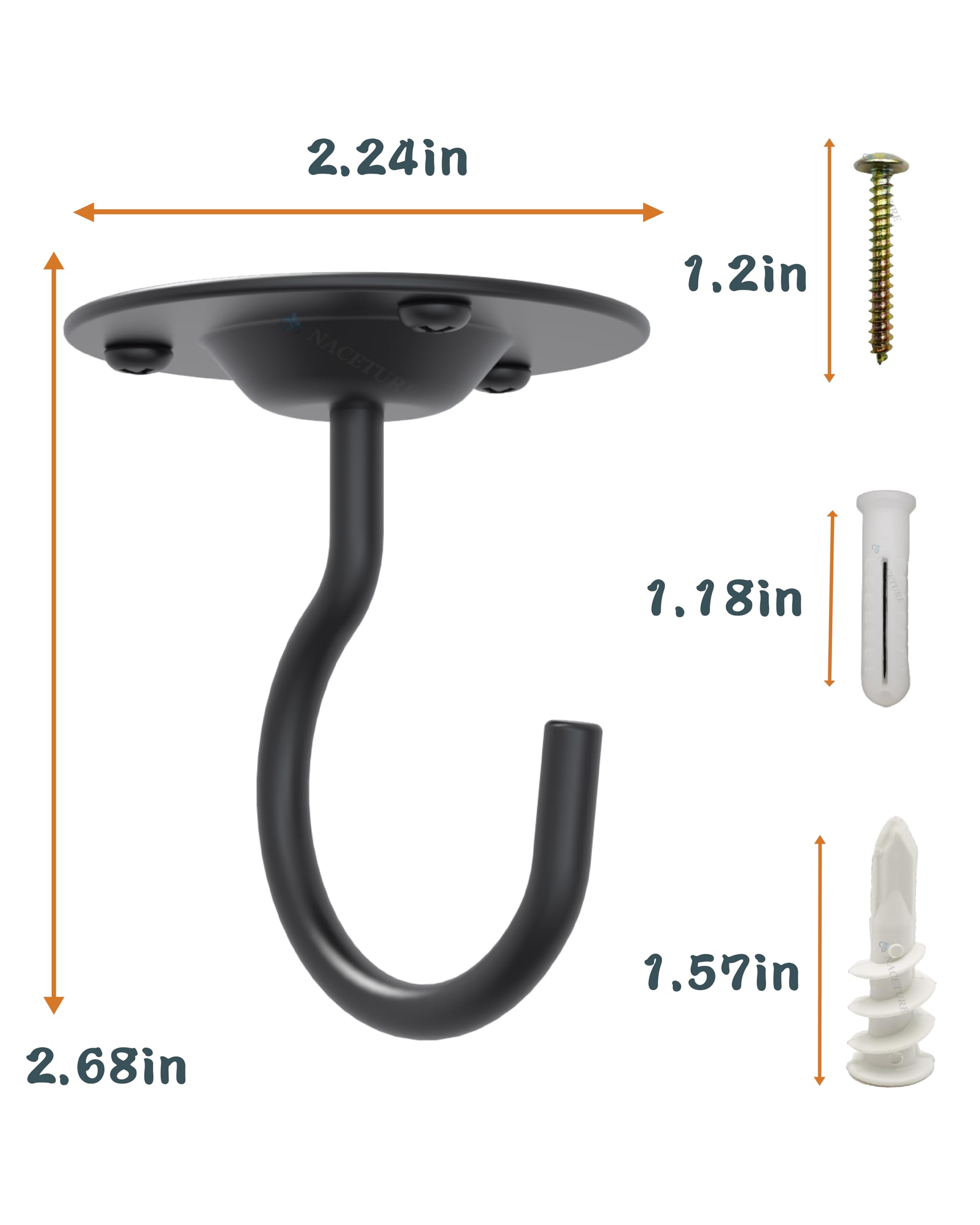 NACETURE ceiling hooks with plants hanging