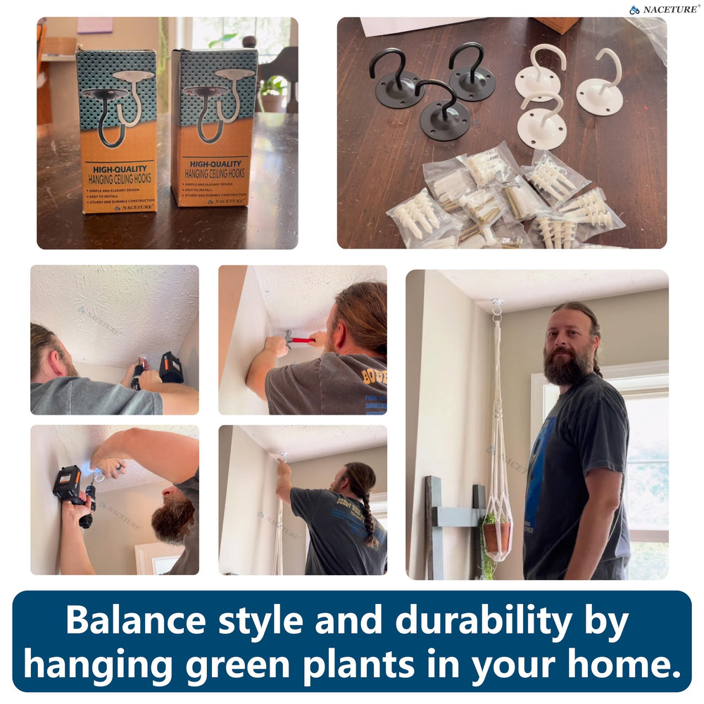 NACETURE Plant Ceiling Hooks with mounting hardware