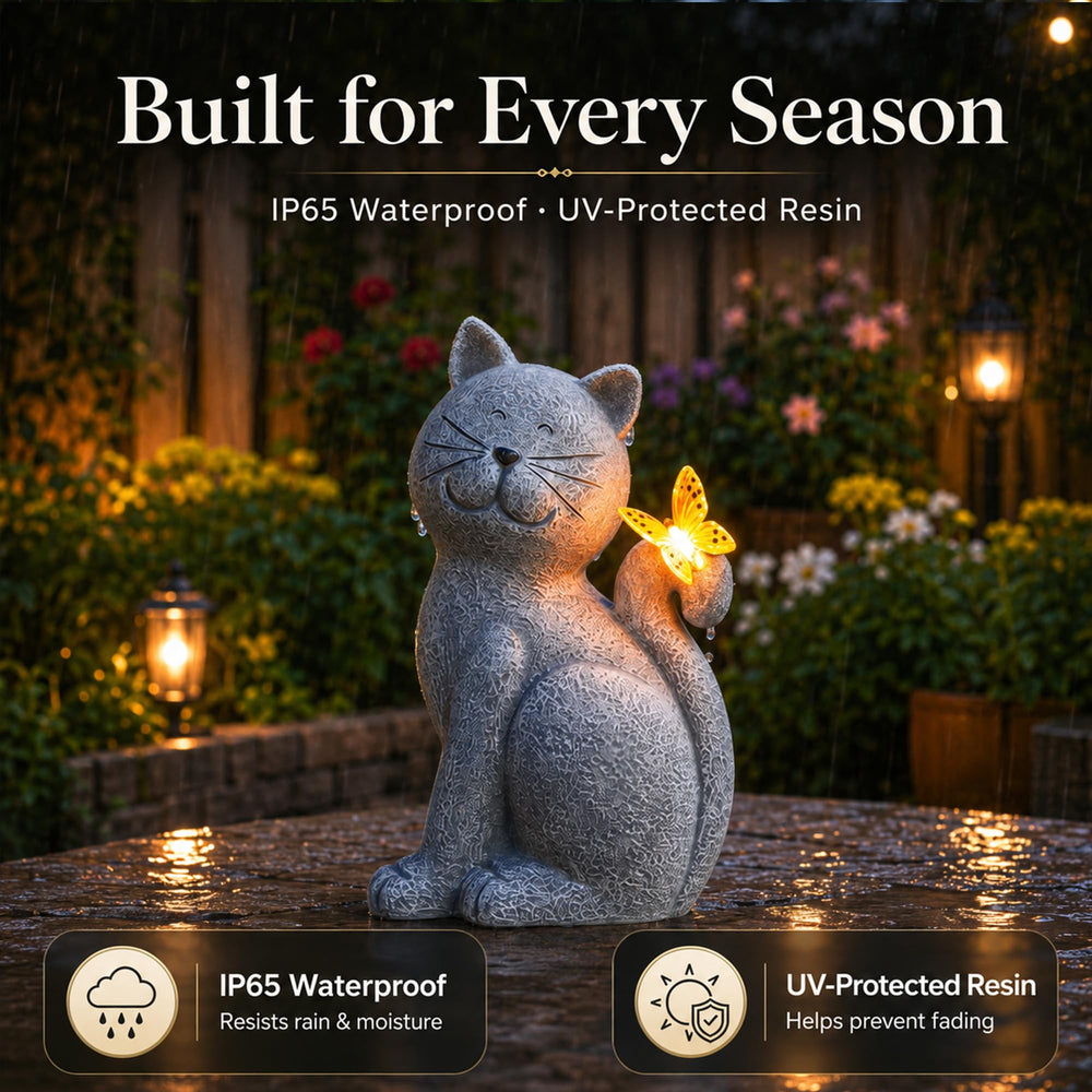 Nacome Cat Outdoor Statue in backyard