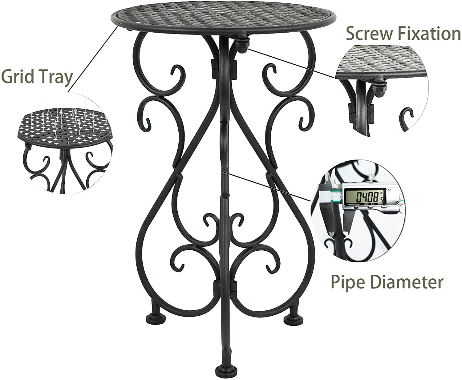 NAKUPE metal plant stand in a living room with a potted plant