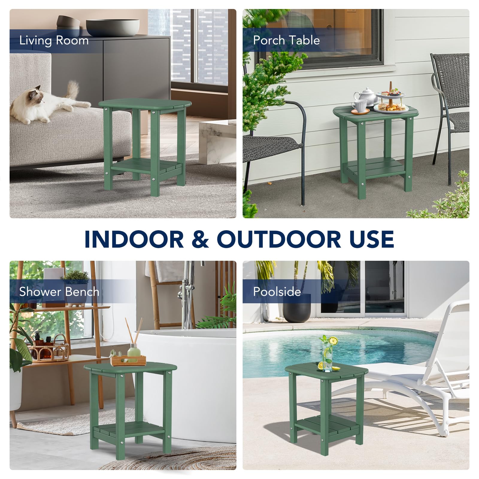 nalone Adirondack Side Table green in garden