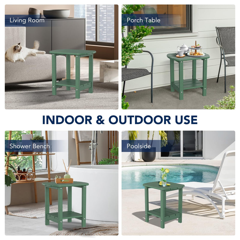 nalone Adirondack Side Table green in garden