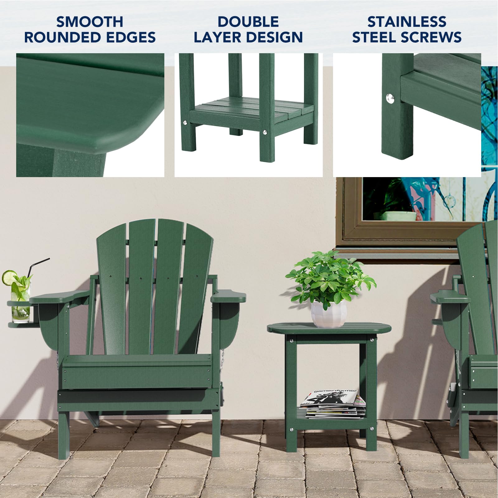 nalone Adirondack Side Table green side view