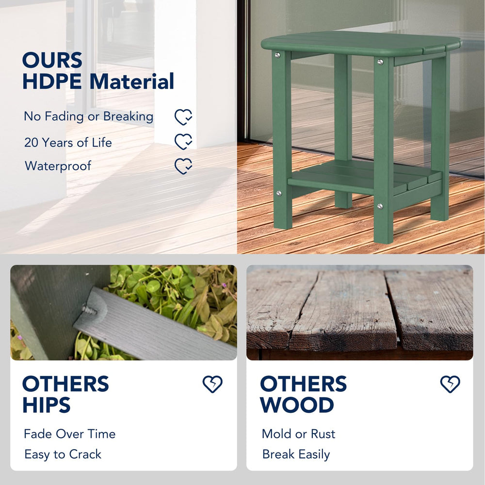 nalone Adirondack Side Table green with drinks