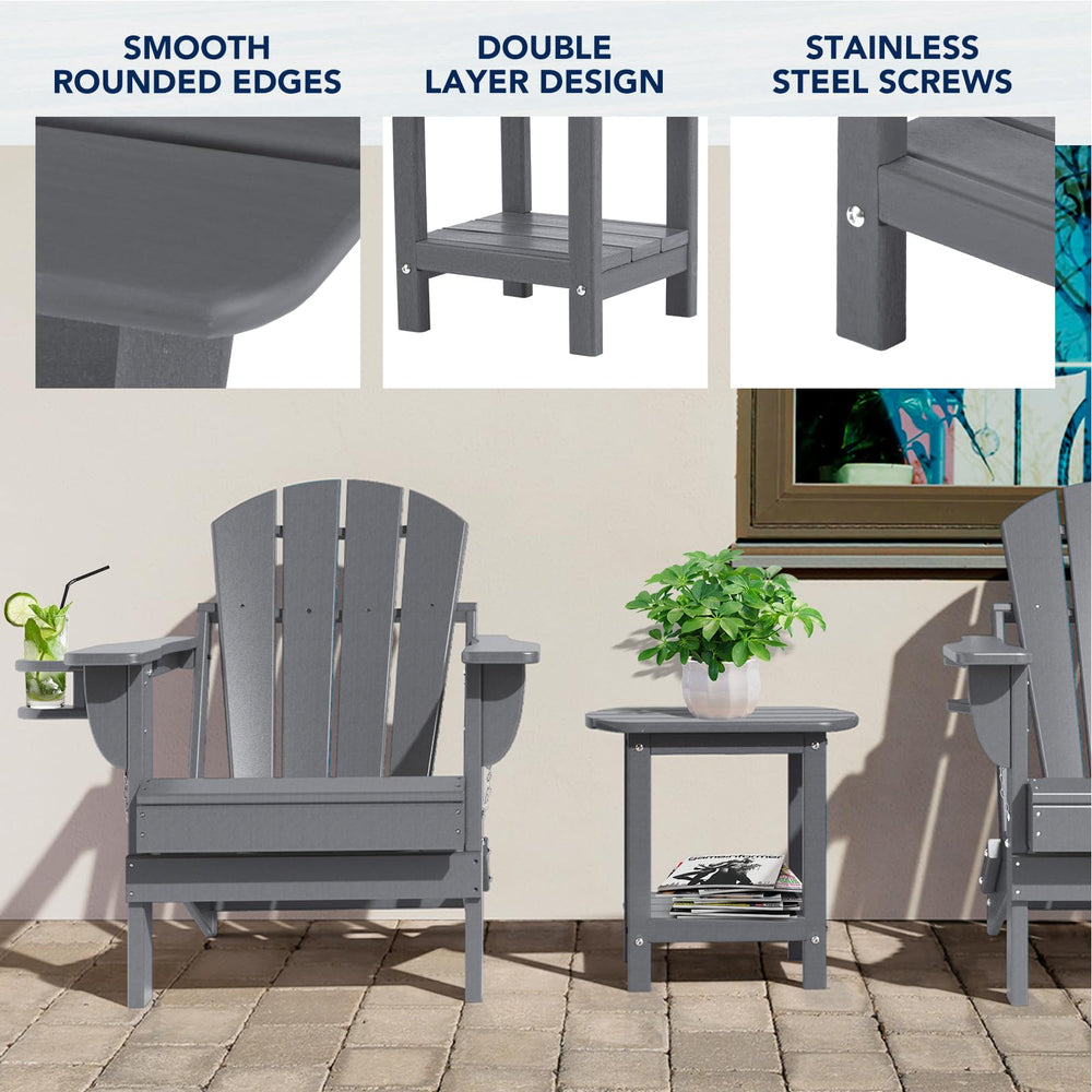 nalone Adirondack Side Table grey side view