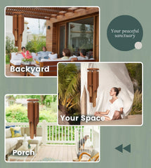 Nalulu Wind Chimes hanging in a garden