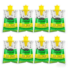 NAMEK 8-Pack Hanging Fly Trap Set transparent bags with bait