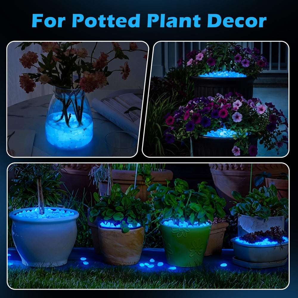 NAMTSO glow in the dark pebbles in a fairy garden