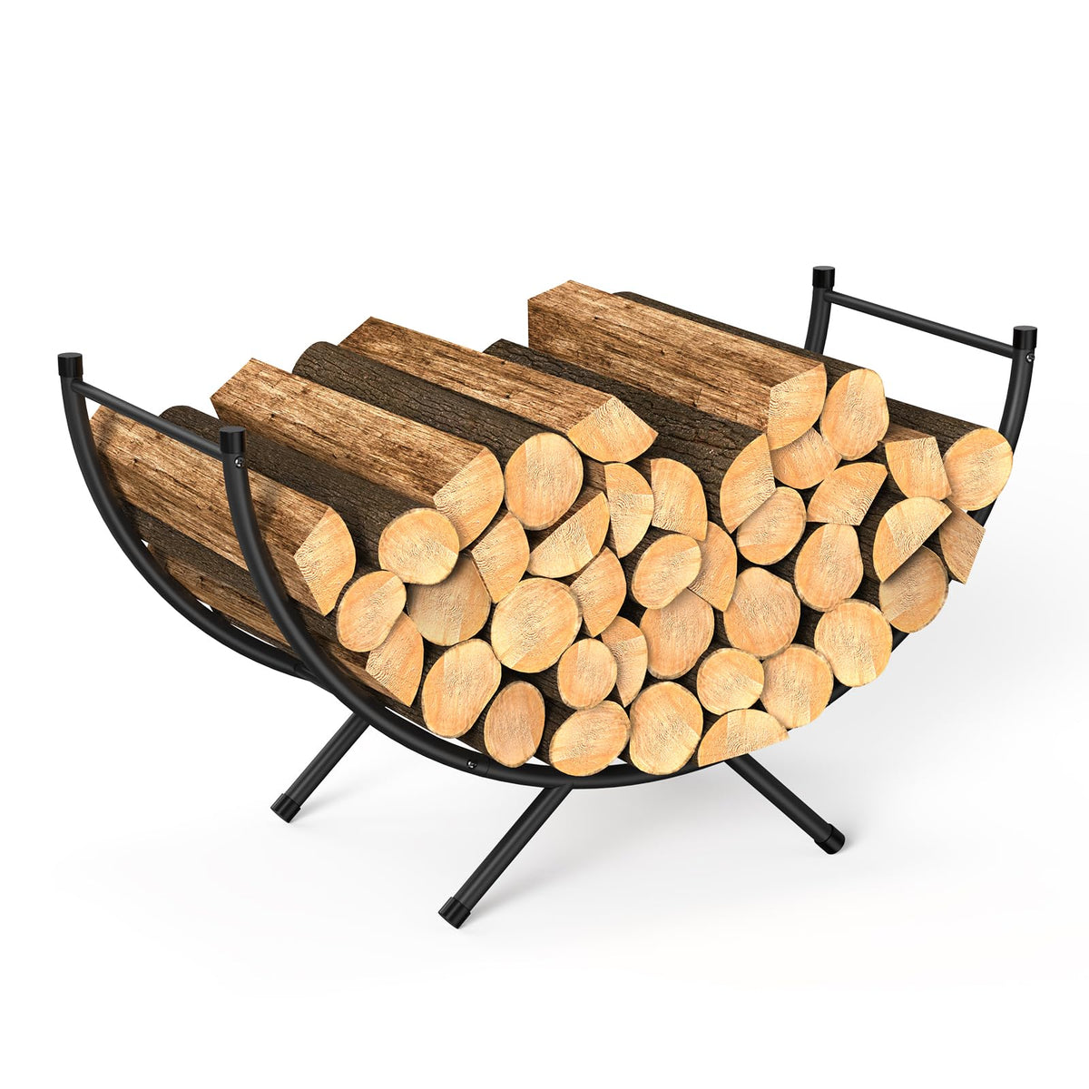 NANANARDOSO Curved Firewood Rack 33 in front view