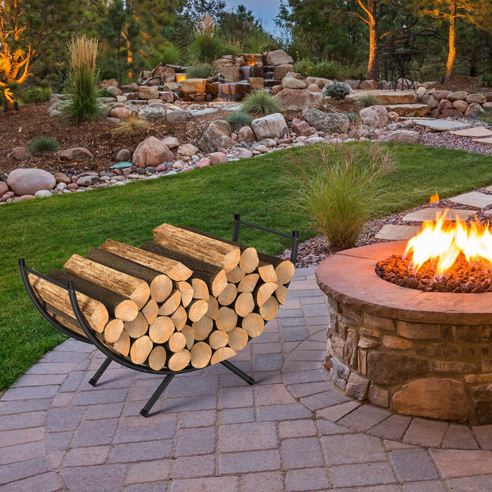 NANANARDOSO Firewood Rack assembled with hardware included