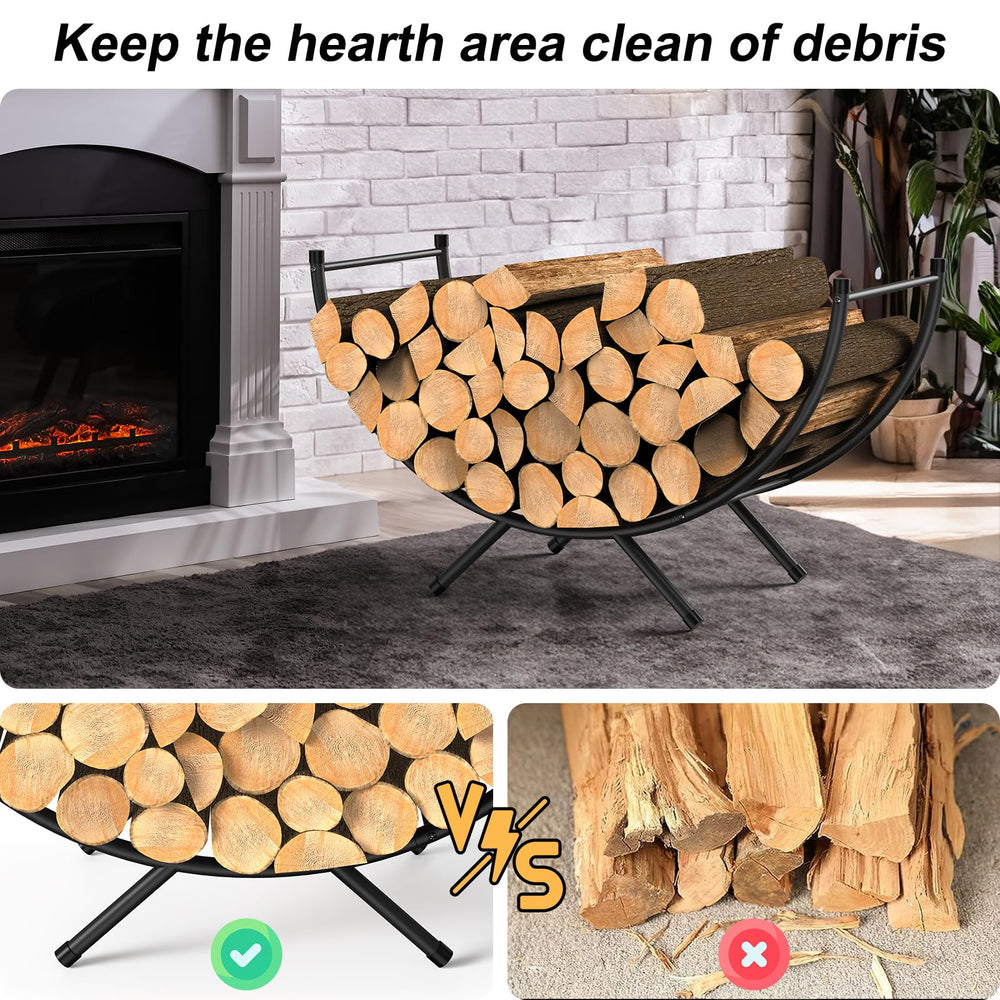 NANANARDOSO Firewood Rack in backyard setting