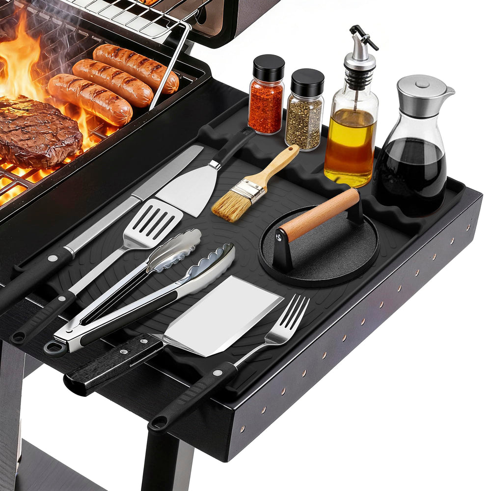 NancyL Silicone Grill Mat 16x11.5 inch black front view